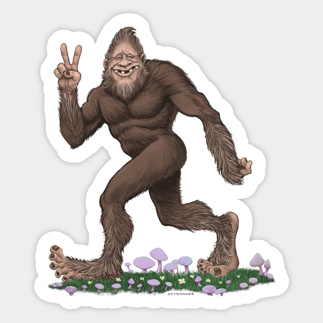 Walkin' Squatch Sticker by Ostrander